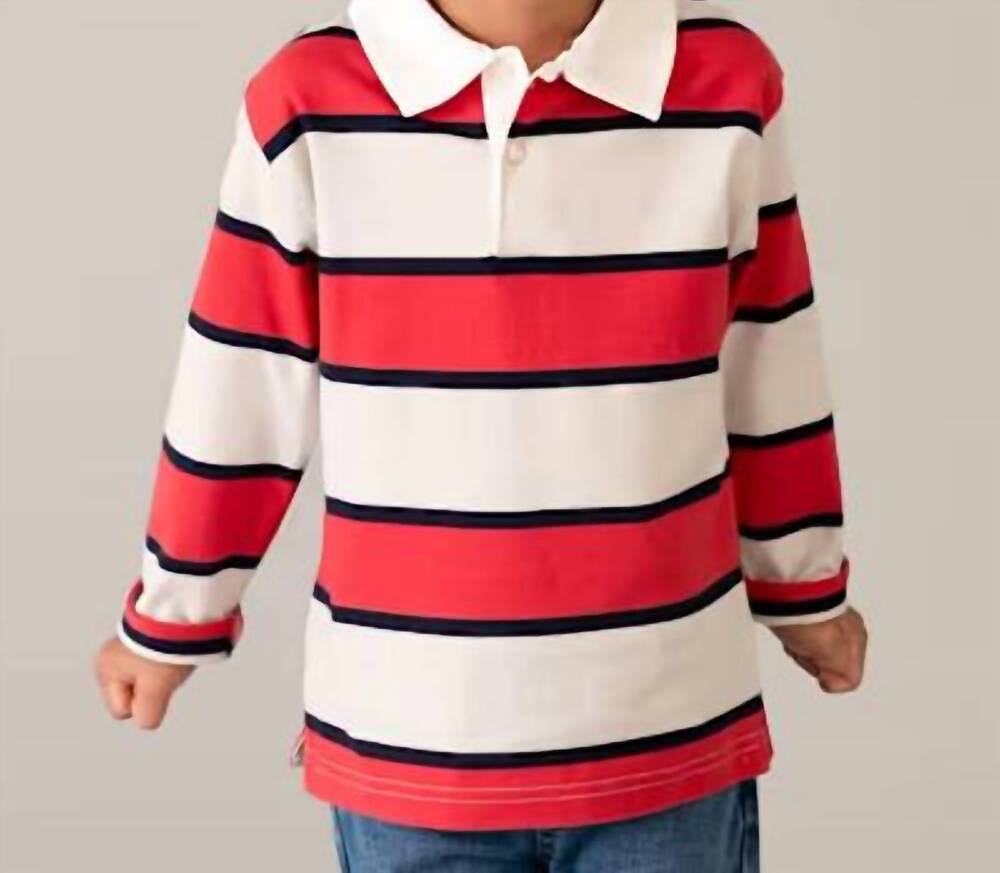 NEW MAYORAL striped rugby polo shirt in tomato
